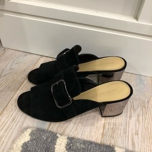 Marc Fisher black suede Mules